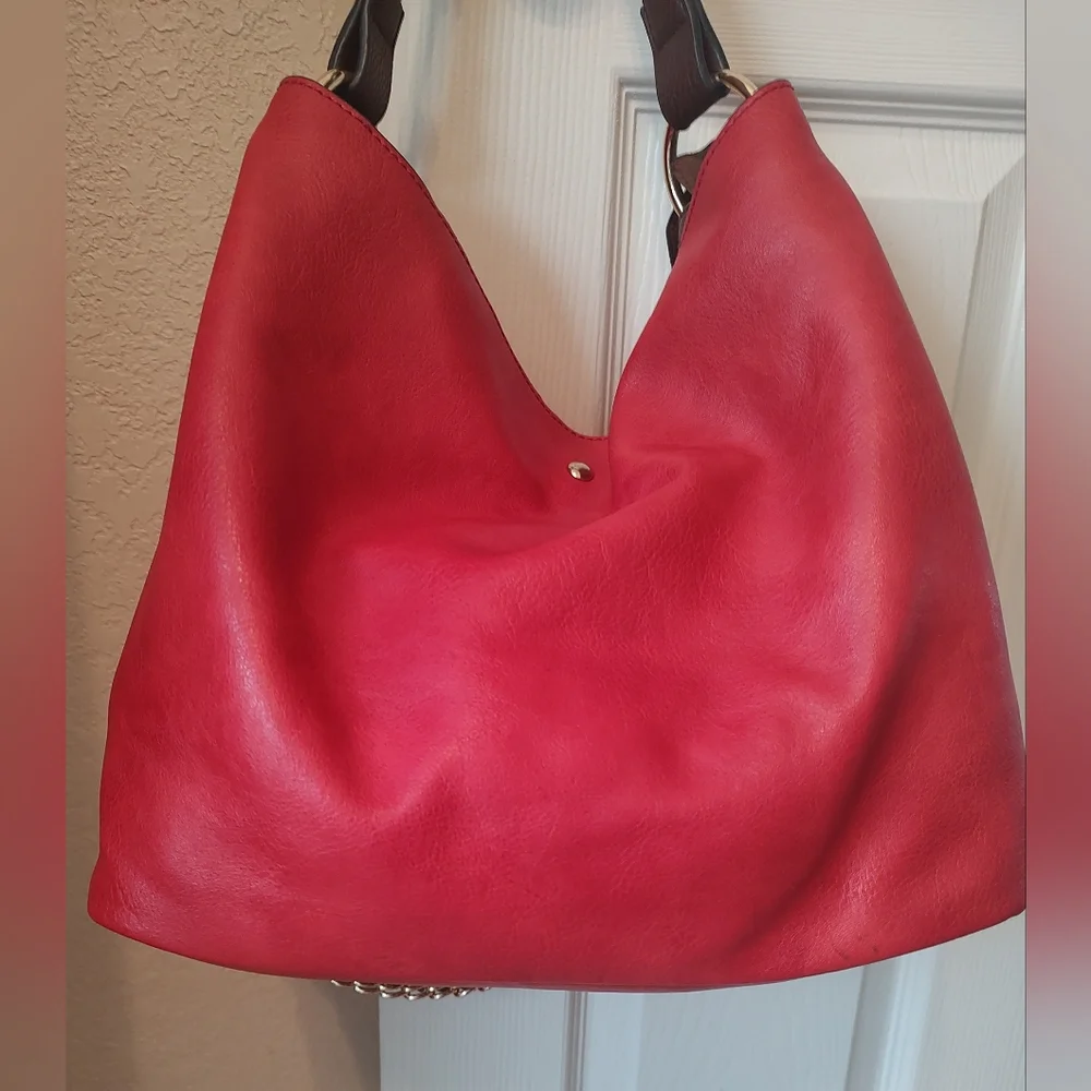 Red Boho Chain Shoulder Bag